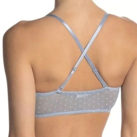 Free People Intimately Sierra Mesh Bandeau Bra Light Blue NWT - Picture 3 of 5